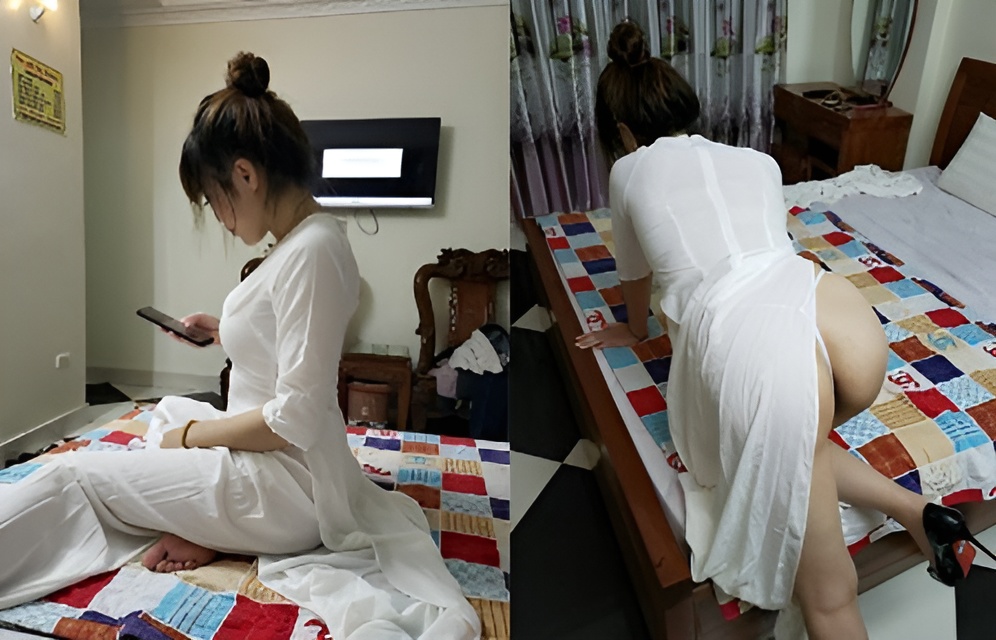 Ao dai fille aux gros seins